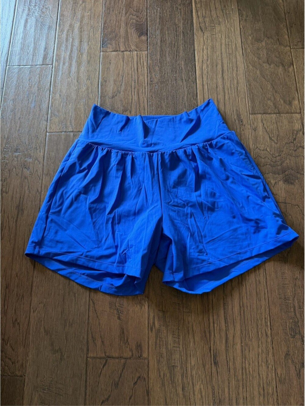 Halara SoftlyZero Airy 2-in-1 High Waisted Yoga Shorts Blue Size Large